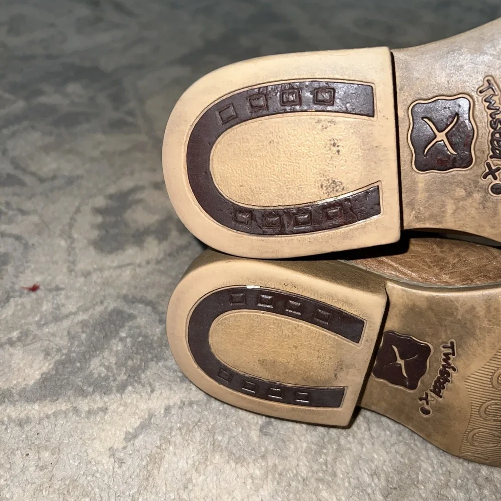 Hooey Western Boots‎ Boys Cowboy Square Logo Light Brown Blue CHY0054 Sz 1